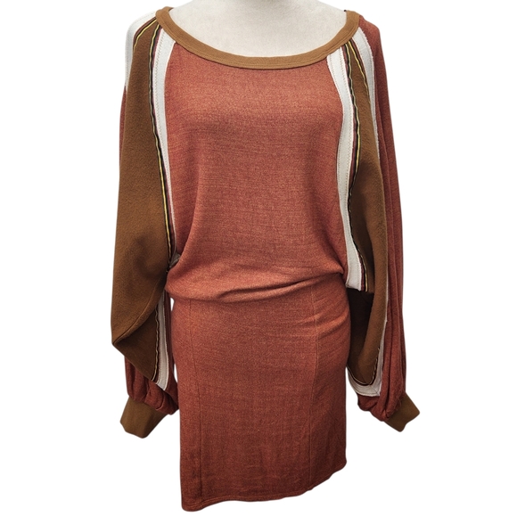 Free People Bunny Slope Knit Mini Dress Size Small Open Keyhole Back - Picture 2 of 11